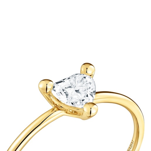 Gold Ring with laboratory-grown diamond Garden Of Love LGD