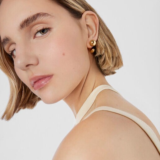 Pendientes aro con baño de oro 18 kt sobre plata TOUS Balloon