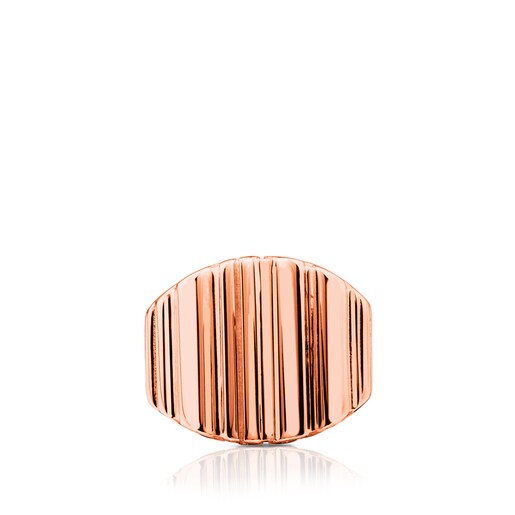 Anillo View con baño de oro rosa 18 kt sobre plata