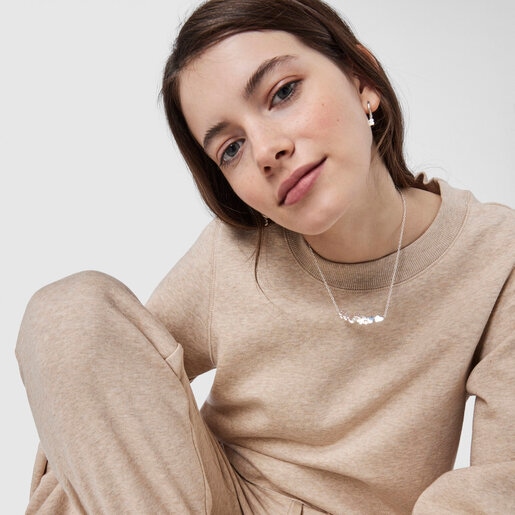 Колье Nocturne с серебряными фигурками и жемчугом