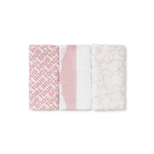 Pack of 3 muslins in MMuse pink