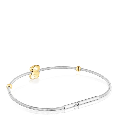 Gold and steel Bracelet Mesh Tube