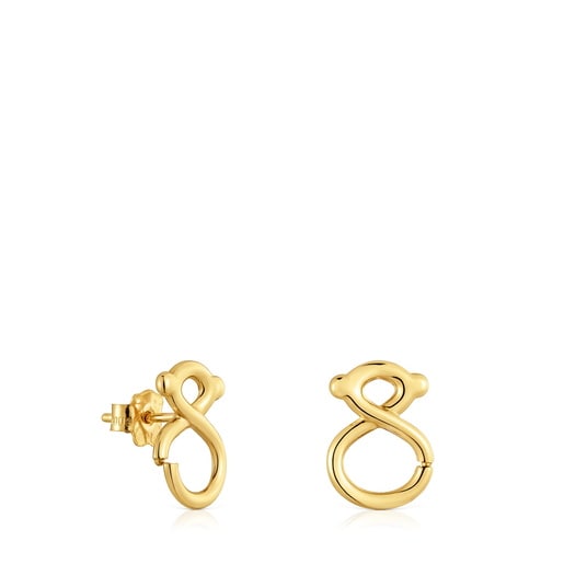 14 mm 9kt gold bear-motif Earrings TOUS Infinity