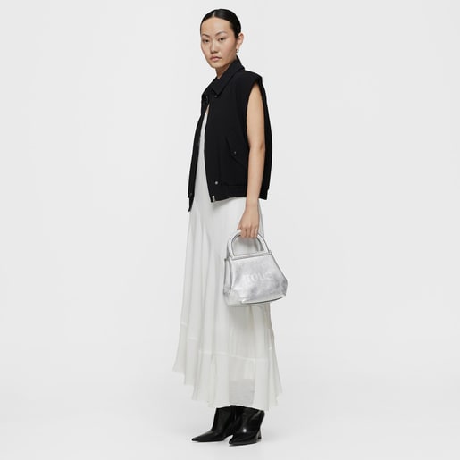 Medium silver-colored leather Shoulder bag TOUS Dora