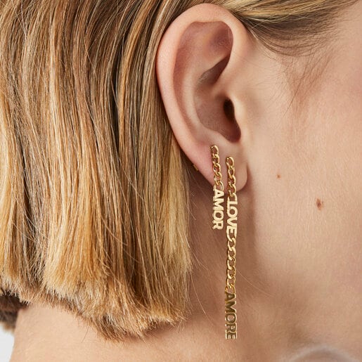 TOUS Crossword Amor Chain Earrings