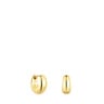 Krótkie, grube kolczyki kreolki TOUS Basics ze srebra powlekanego 18-karatowym złotem