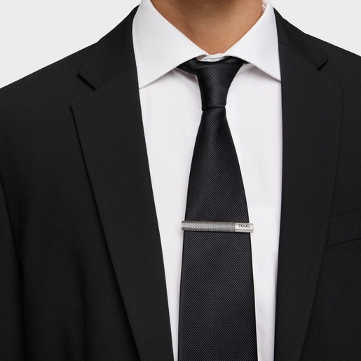 Short aged silver chain Necklace with tie pin detail TOUS Man