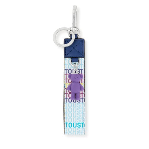 Navy blue TOUS Cecilia Ribbon Square Key ring