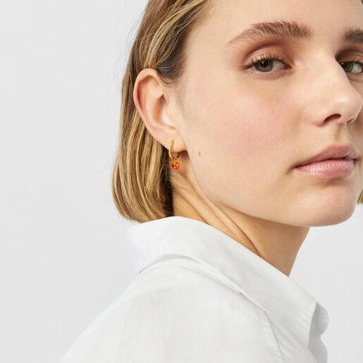 Pendiente con cornalina y esmalte de color TOUS Vibrant Colors