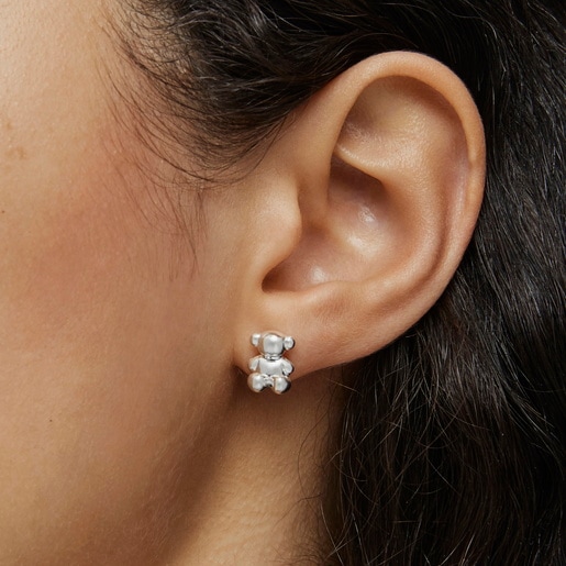 Bold Bear 10 mm silver Earrings