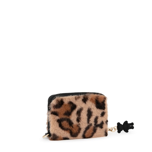 Porte-monnaie Amaya Wild moyen beige et noir