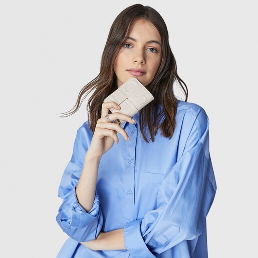 Medium beige and mauve TOUS Damas Change purse