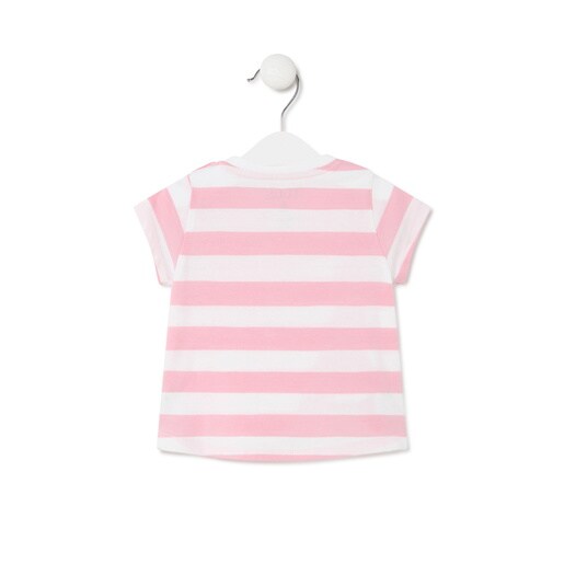 Camiseta de niña a rayas Casual rosa