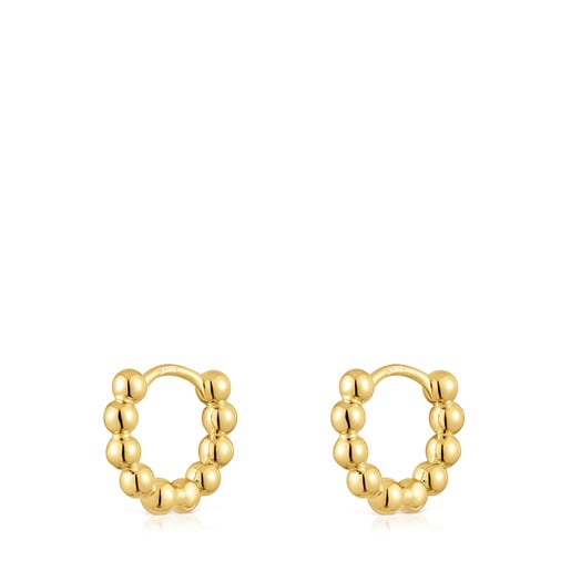 Gloss 10 mm small Hoop earrings with charms with 18kt gold plating over silver