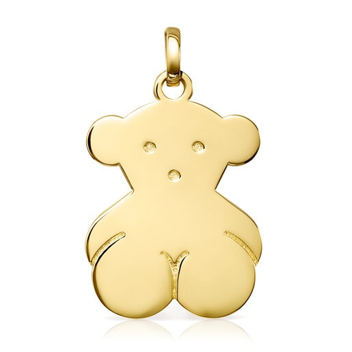 Colgante grande Sweet Dolls oso con baño de oro 18 kt sobre plata