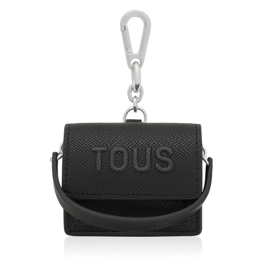 Portachiavi con mini borsa a tracolla nera Audree