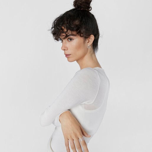 Серебряные серьги Silueta с жемчугом