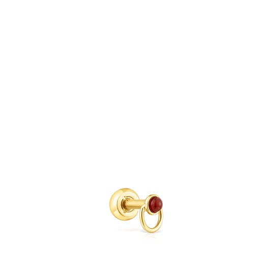 Gold-colored IP steel and carnelian Plump Piercing