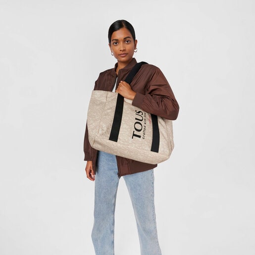 תיק סל Kaos Mini Evolution בגודל גדול מניילון בצבע בז'