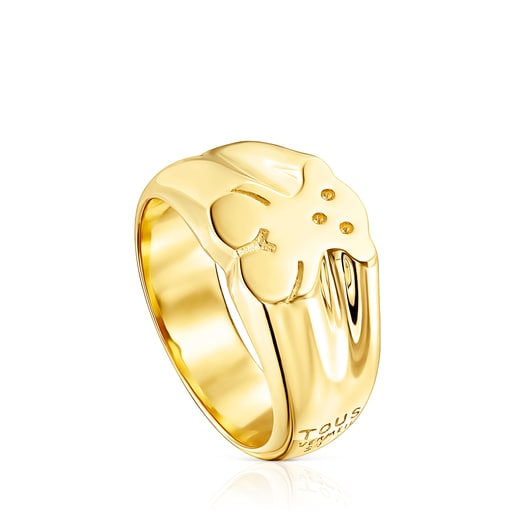 Silver Vermeil Sweet Dolls bear Signet ring