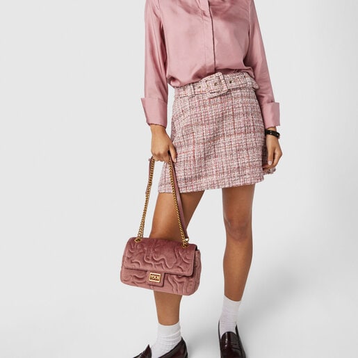 Sac à bandoulière à rabat Kaos Dream Velvet moyen rose