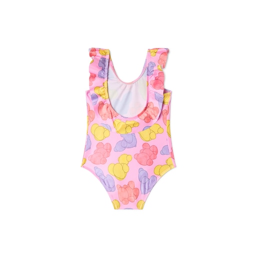 Girls one-piece swimsuit in Aqua pink