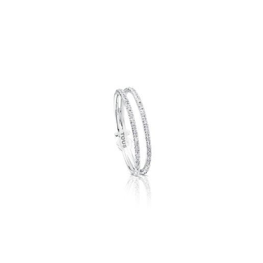 Mezzo anello in oro bianco con diamanti motivo orsetto TOUS Diamonds
