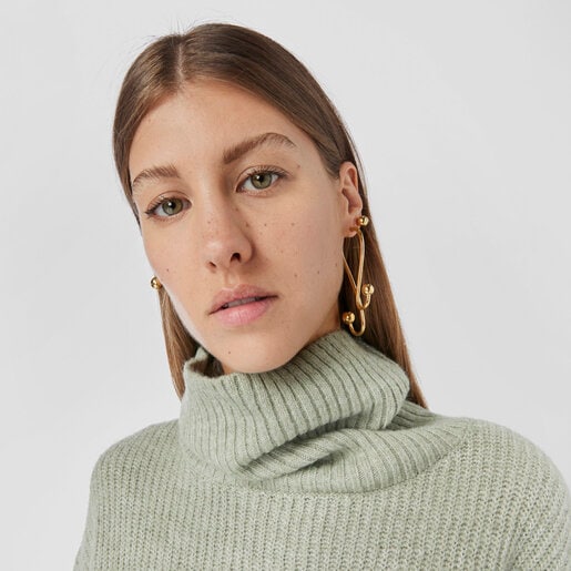 Long silver vermeil Plump 1/2 Earring