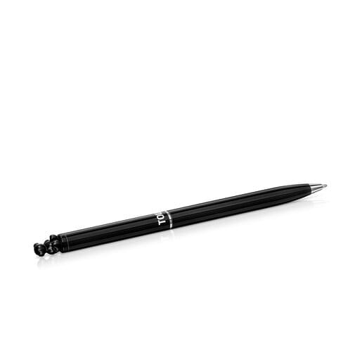 עט מצופה כרום בצבע שחור בשילוב דובון Bold Bear