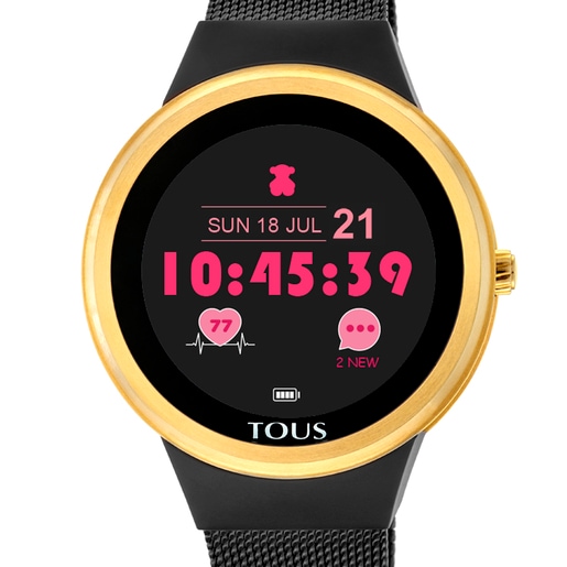 Smartwatch Rond Connect in acciaio IP gold con cinturino in mesh