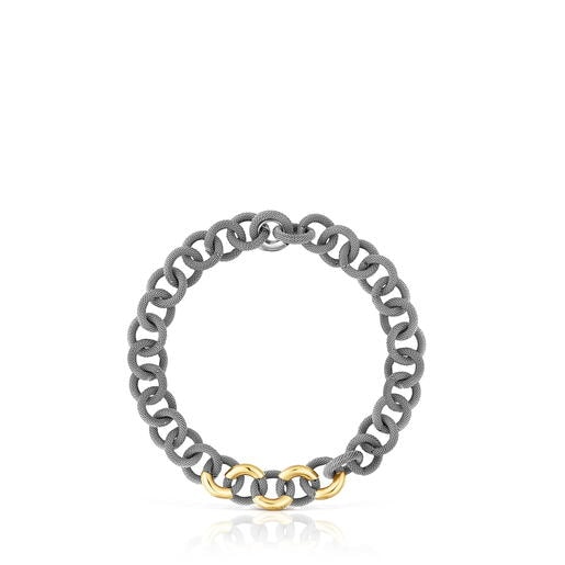 Pulsera de acero y oro 14 kt TOUS Unlock