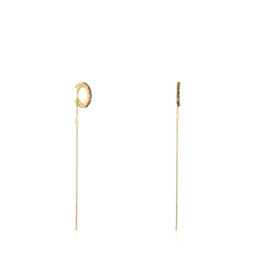 Silver vermeil TOUS Straight Earcuff earrings with gemstones