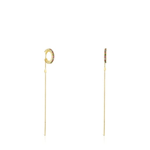 Orecchini Earcuff con placcatura in oro 18 kt su argento e gemme TOUS Straight