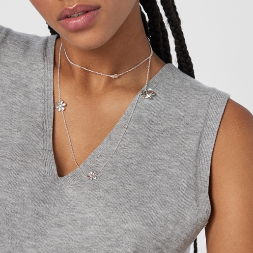 ネックレス  Fragile Nature  6モチーフ  90cm　シルバー925　　