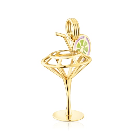 Pendentif TOUS St. Tropez Cup en argent vermeil 3D et émail 33 mm