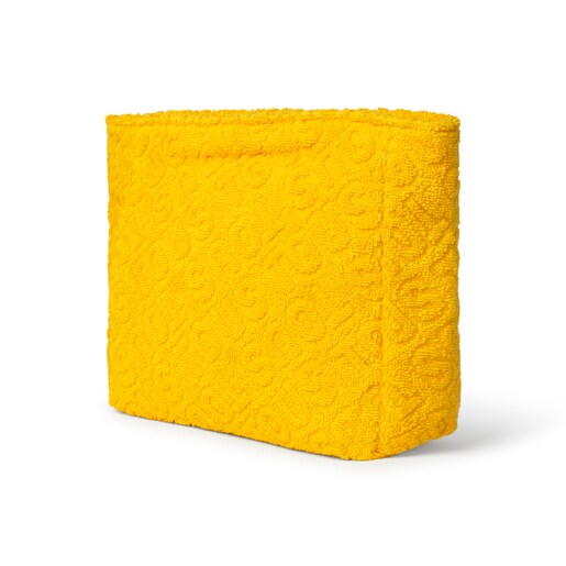 Terry cloth toiletry bag in Logo yellow