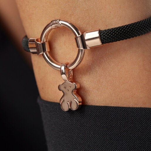 Rose Vermeil Silver and black IP Steel TOUS Hold Bracelet