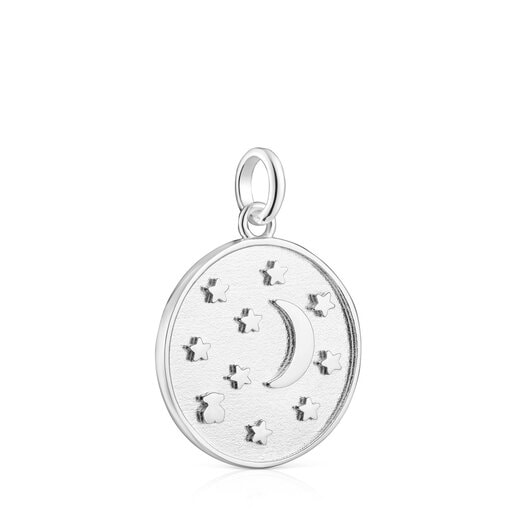 Silver moon and stars Medallion Efecttous | TOUS