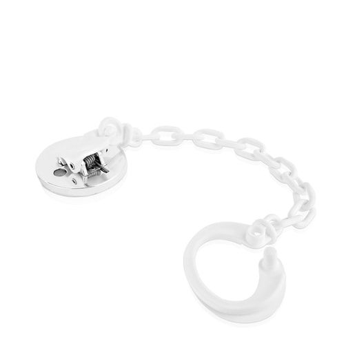 Attache-tétine petit ourson Sweet Dolls en argent