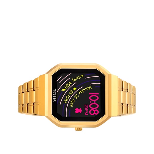 Reloj smartwatch B-Connect de acero IP dorado