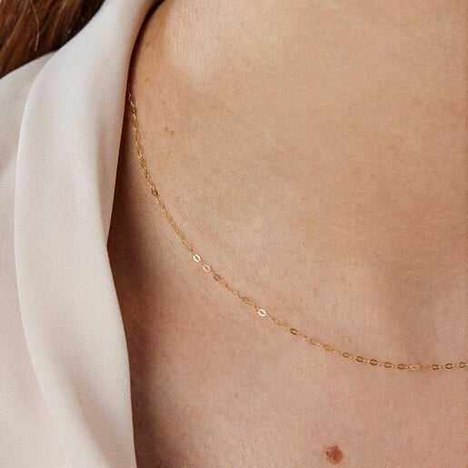 Enge Halskette TOUS Chain aus Gold, 40 cm lang mit ovalen Gliedern.