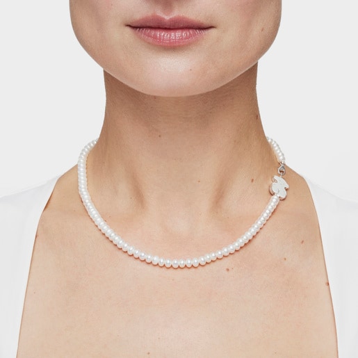 Pearl Sweet Dolls Necklace with Silver