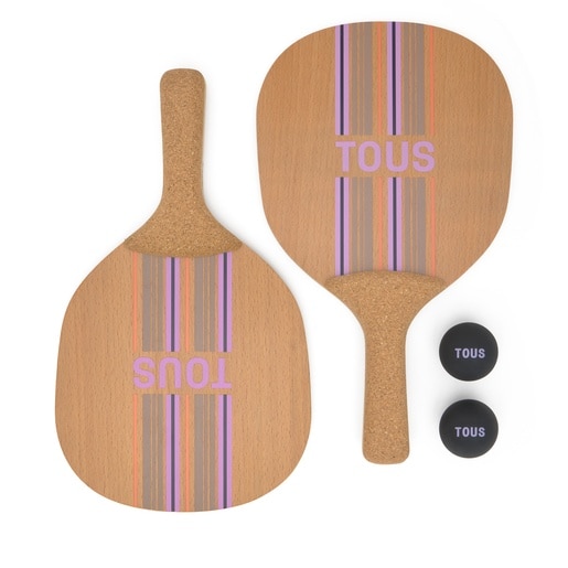 Set of wood Beach rackets TOUS Stripes