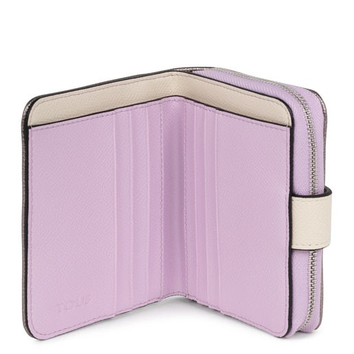 Small silver-colored New Dubai Saffiano Wallet