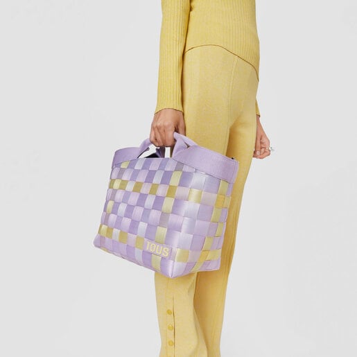 Medium mauve and yellow Basket Tote bag TOUS Balloon Cesta