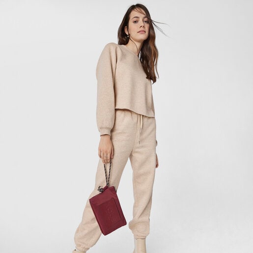 Большая бордовая косметичка Empire Soft Chain