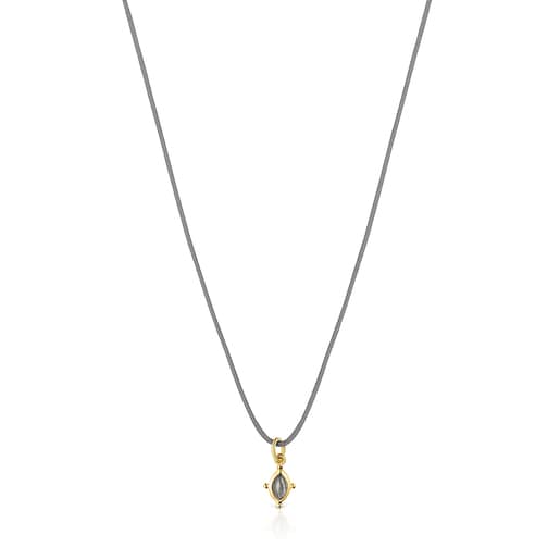 Collier Magic Nature avec labradorite et cordon gris