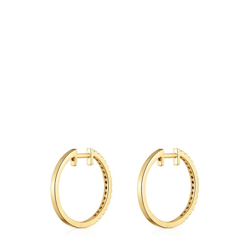 Short hoop Earrings in gold with 14.5 mm diamonds Les Classiques