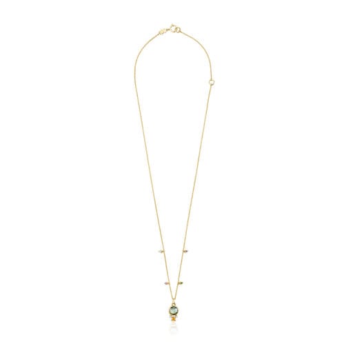 Gold Virtual Garden Necklace with labradorite and gemstones