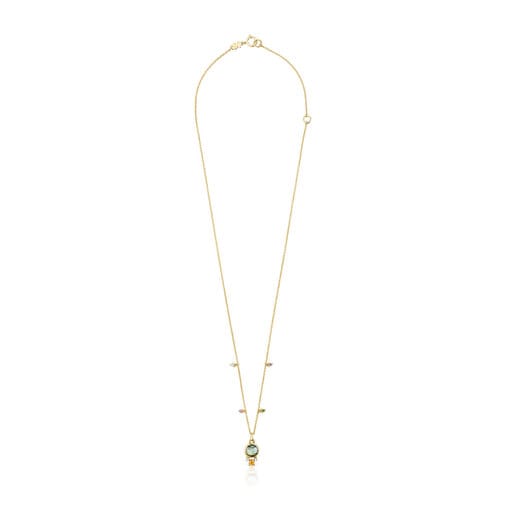 Gold Virtual Garden Necklace with labradorite and gemstones